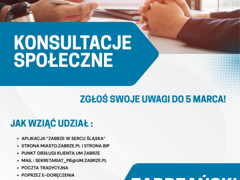 Trwają konsultacje społeczne dotyczące nowej uchwały w sprawie Zabrzańskiego Budżetu Obywatelskiego